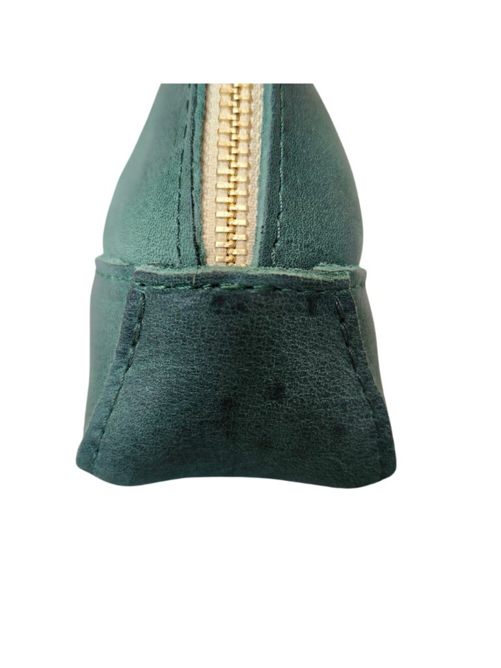 Portland Leather Unisex Artisan Pouch Evergreen Unicorn Rare Zip Leather - Picture 6 of 9
